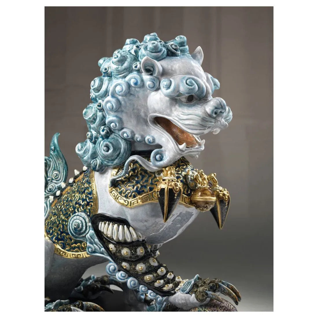 Guardian Lion Sculpture - Blue (Limited Edition) (Lladro Special Order)