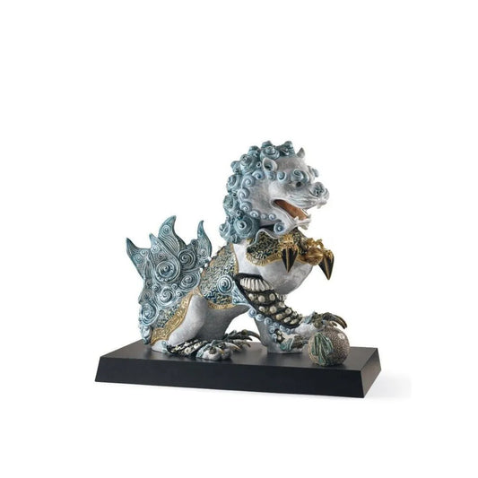 Guardian Lion Sculpture - Blue (Limited Edition) (Lladro Special Order)