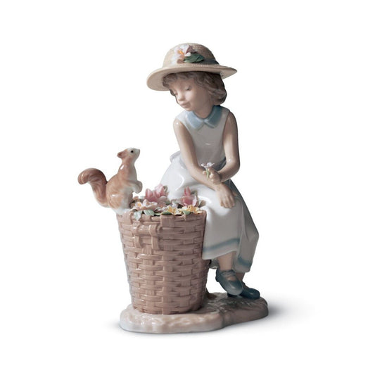 Hello Little Squirrel! Girl Figurine (Lladro Special Order)