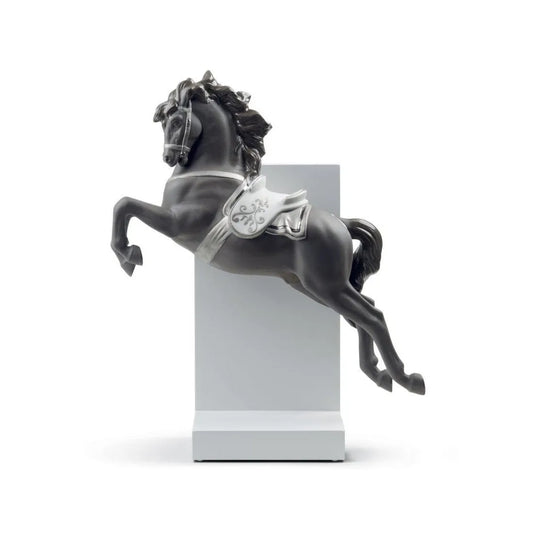 Horse On Pirouette Figurine - Silver Lustre (Lladro Special Order)