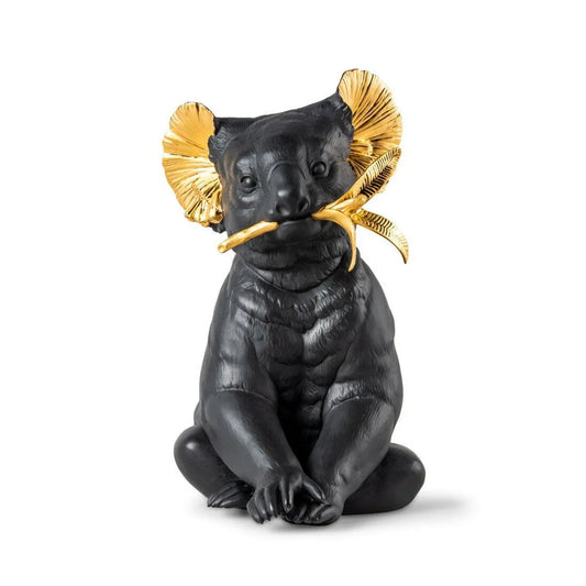 Koala Sculpture - Black-Gold (Limited Edition) (Lladro Special Order)