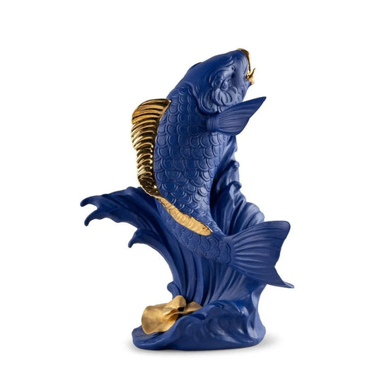 Koi Sculpture - Blue-Gold (Limited Edition) (Lladro Special Order)