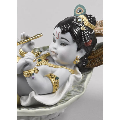 Krishna On Leaf Figurine (Lladro Special Order)