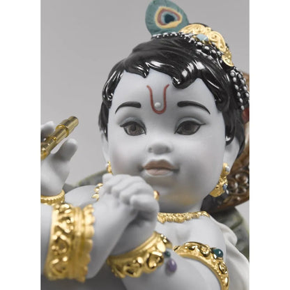 Krishna On Leaf Figurine (Lladro Special Order)