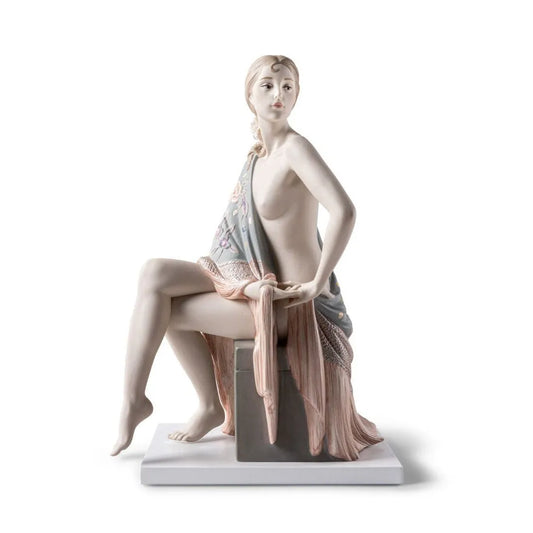 Nude With Shawl - Metallic Sculpture (Lladro Special Order)