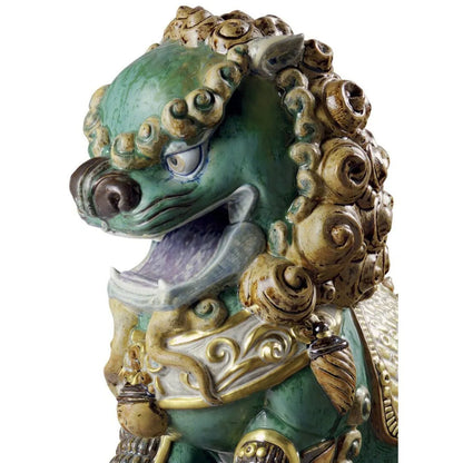 Oriental Lion Sculpture - Green (Limited Edition) (Lladro Special Order)