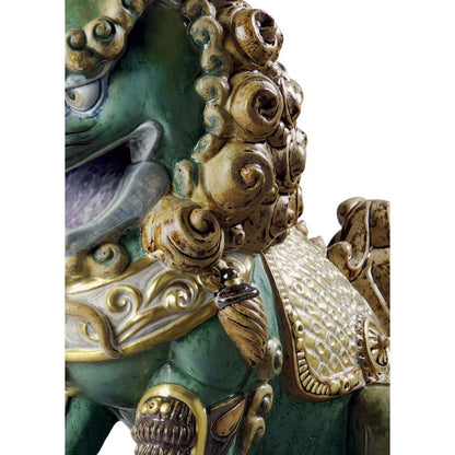 Oriental Lion Sculpture - Green (Limited Edition) (Lladro Special Order)