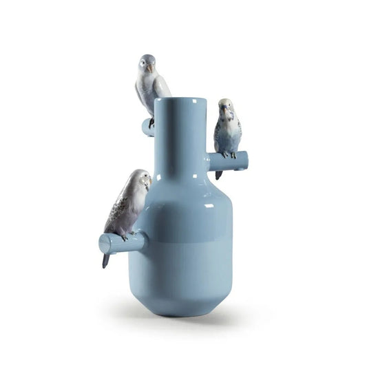 Parrot Parade Vase - Blue (Lladro Special Order)