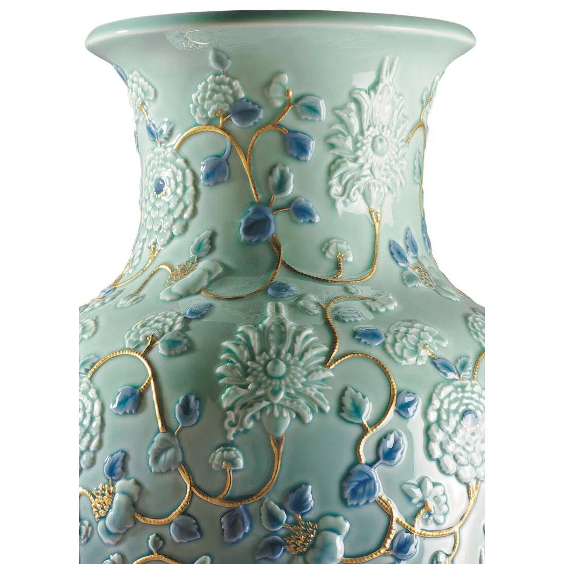 Peonies Vase - Golden Lustre (Lladro Special Order)