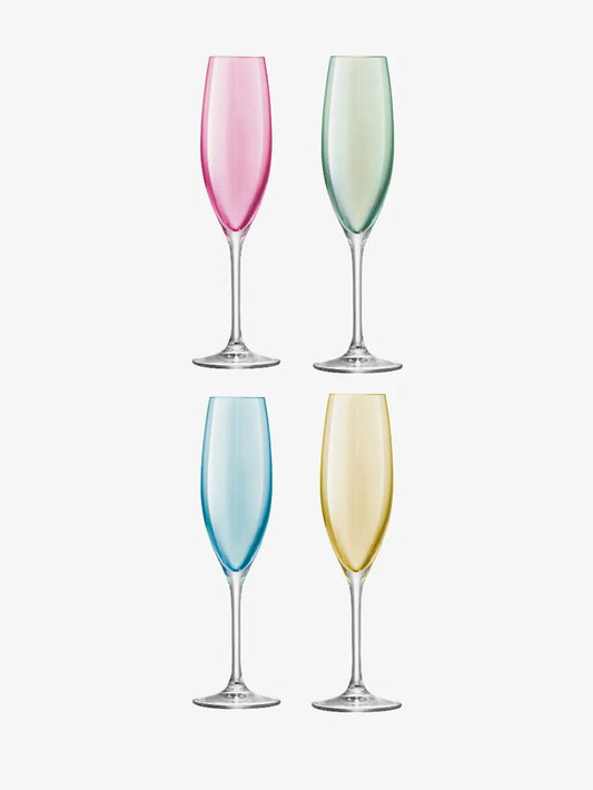 Polka Champagne Flute Pastel - Set of 4