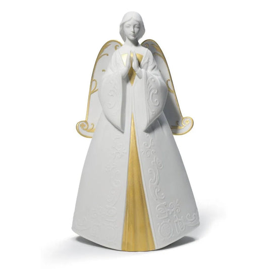 Praying Cantata Angel Christmas Ornament - Golden Lustre (Lladro Special Order)