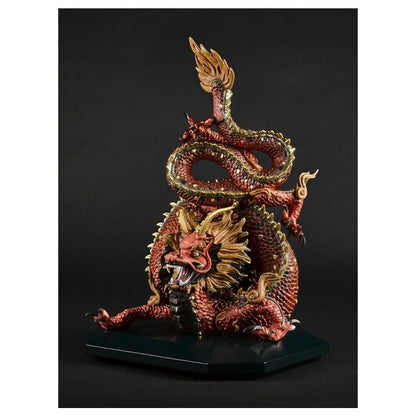 Protective Dragon Sculpture - Golden Luster And Red (Limited Edition) (Lladro Special Order)