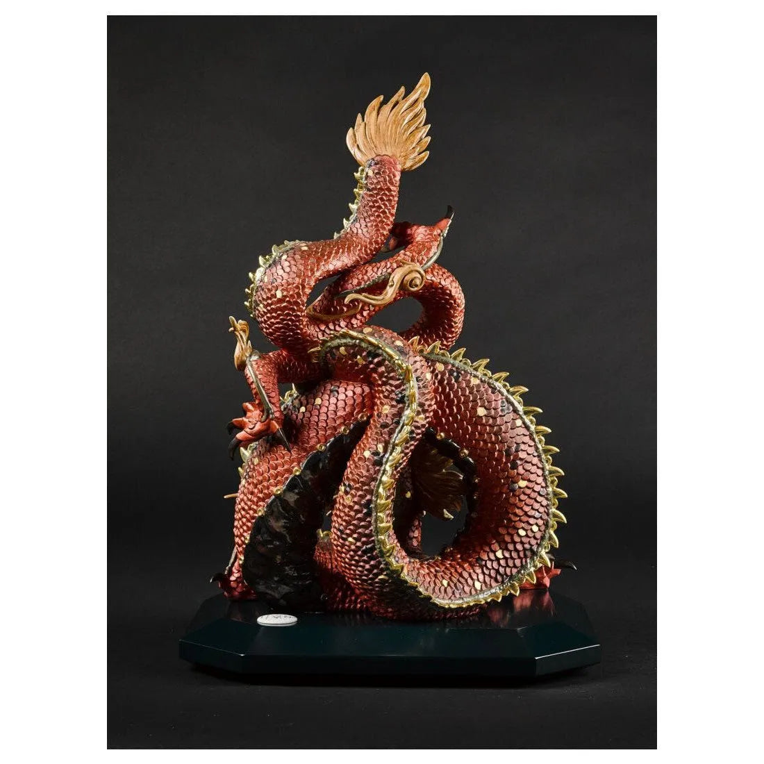 Protective Dragon Sculpture - Golden Luster And Red (Limited Edition) (Lladro Special Order)