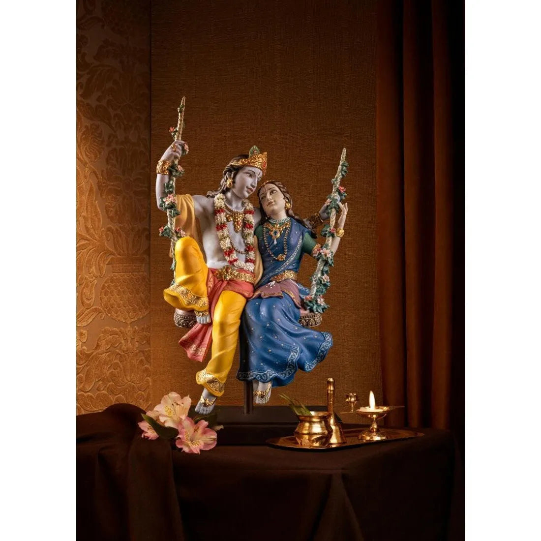 Radha Krishna On A Swing Sculpture (Limited Edition) (Lladro Special Order)