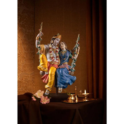 Radha Krishna On A Swing Sculpture (Limited Edition) (Lladro Special Order)