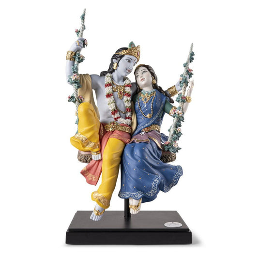 Radha Krishna On A Swing Sculpture (Limited Edition) (Lladro Special Order)