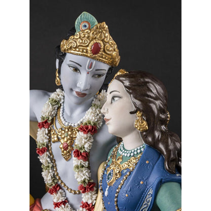 Radha Krishna On A Swing Sculpture (Limited Edition) (Lladro Special Order)