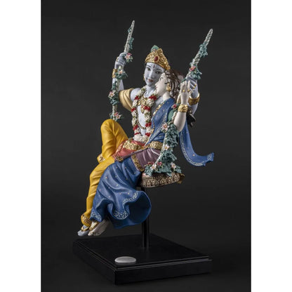 Radha Krishna On A Swing Sculpture (Limited Edition) (Lladro Special Order)