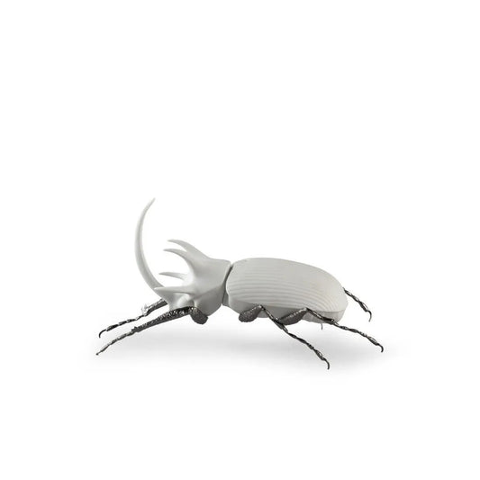 Rhinoceros Beetle Figurine - Matte White (Lladro Special Order)