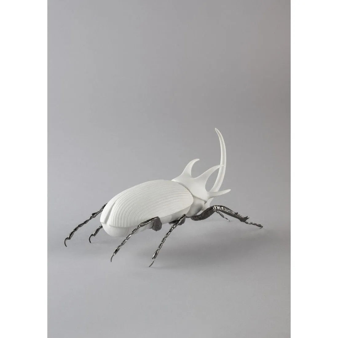 Rhinoceros Beetle Figurine - Matte White (Lladro Special Order)