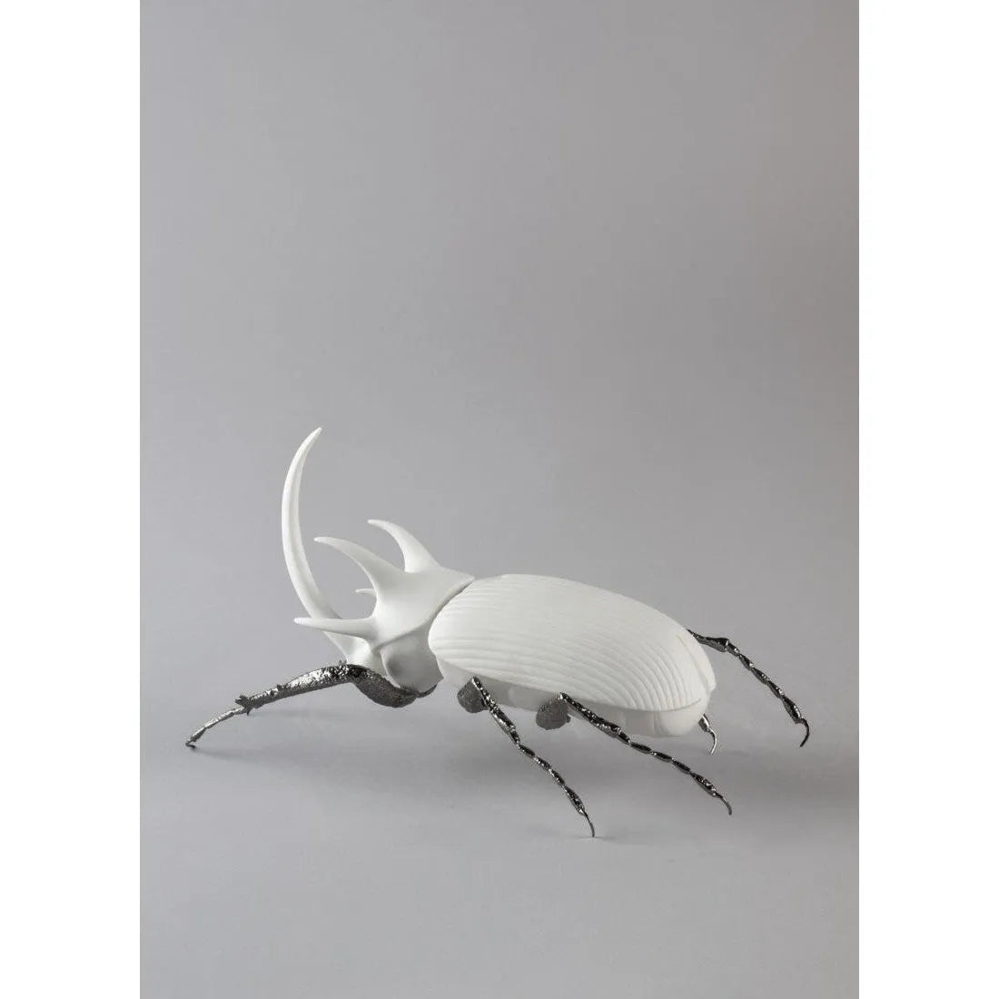 Rhinoceros Beetle Figurine - Matte White (Lladro Special Order)