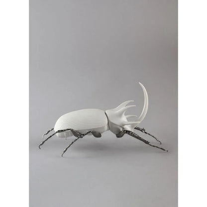 Rhinoceros Beetle Figurine - Matte White (Lladro Special Order)