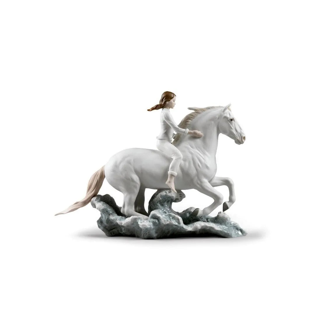 Riding Her Horse On The Seashore Horse & Woman Figurine (Lladro Special Order)