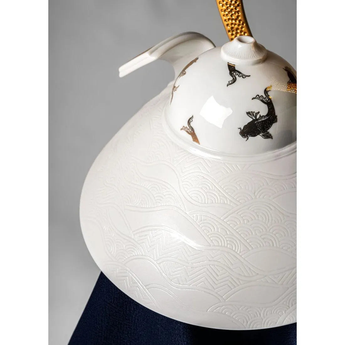 Samurai Helmet - Golden Koi Sculpture (Lladro Special Order)