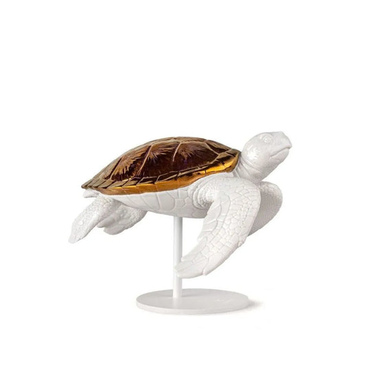 Sea Turtle Ii (White - Copper) Sculpture (Lladro Special Order)