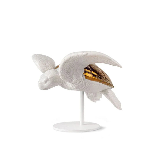 Sea Turtle I (White - Copper) Sculpture (Lladro Special Order)