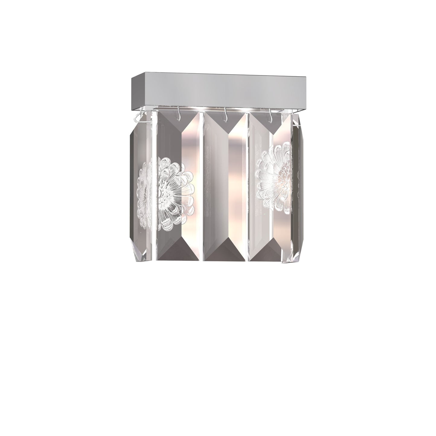 Serene 5 Prisms Dahlia Wall Sconce, Rectangular (Lalique Special Order)