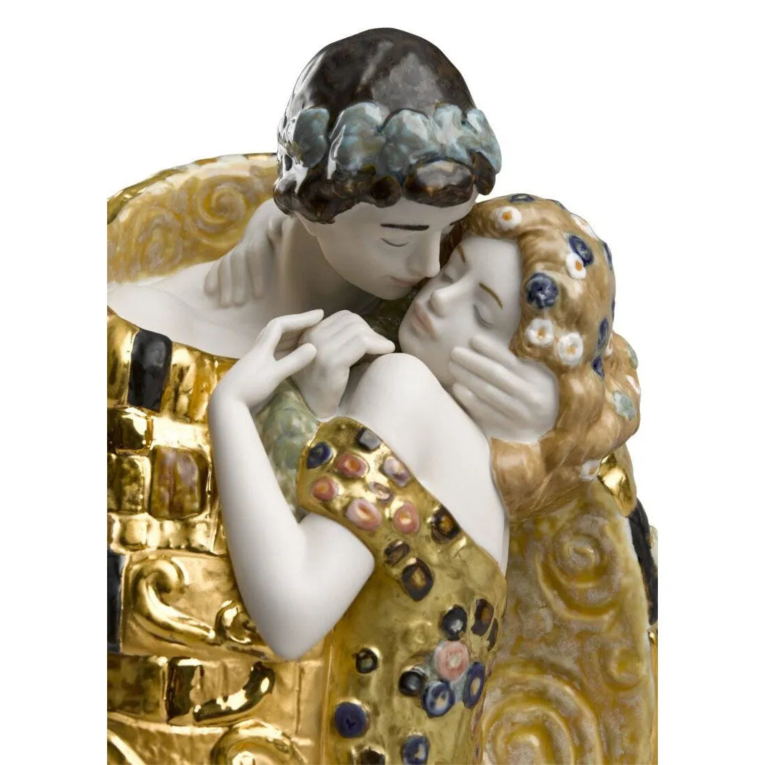 The Kiss Couple Sculpture - Golden Luster (Lladro Special Order)