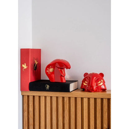 The Snake Sculpture - Red - Gold (Lladro Special Order)