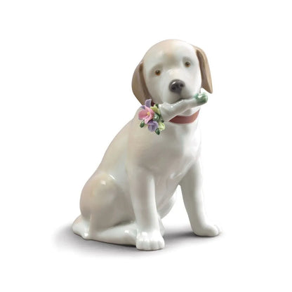 This Bouquet Is For You Dog Figurine (Lladro Special Order)