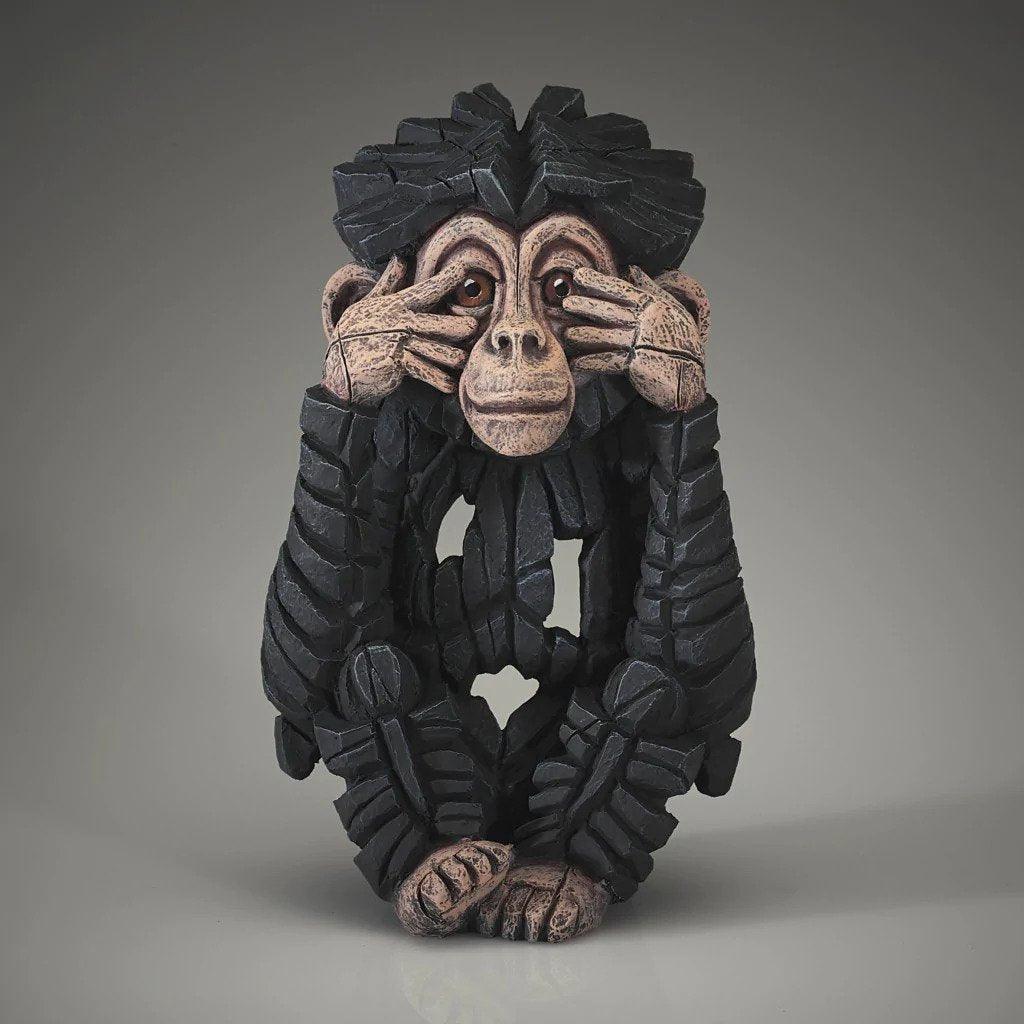 Baby Chimpanzee 'See no Evil' Sculpture (Edge Sculpture by Matt Buckley) - Gallery Gifts Online 