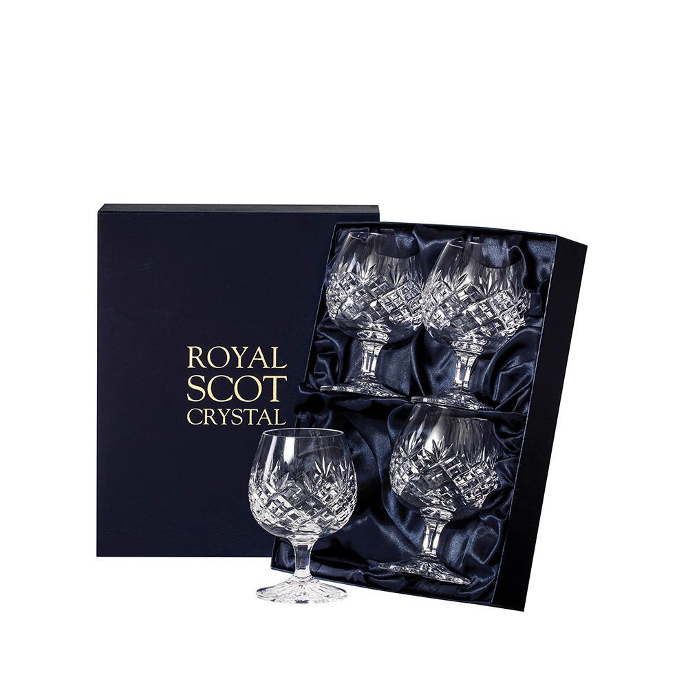 Four Brandy Glasses - Edinburgh (Royal Scot Crystal) - Gallery Gifts Online 