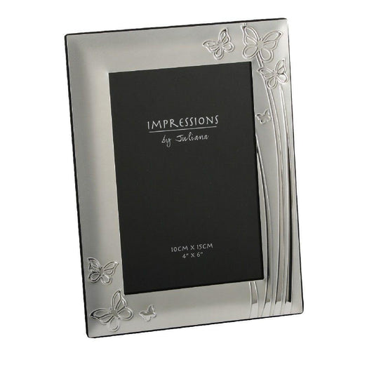 4x6 Silver Plated Butterfly Photo Frame - Gallery Gifts Online 