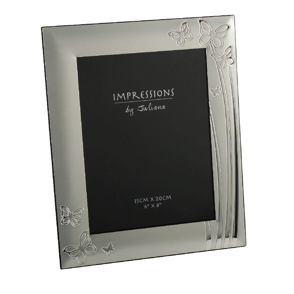 6x8 Silver Plated Butterfly Photo Frame - Gallery Gifts Online 