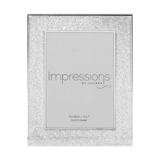 5x7 Silver Plated Glitter Photo Frame - Gallery Gifts Online 