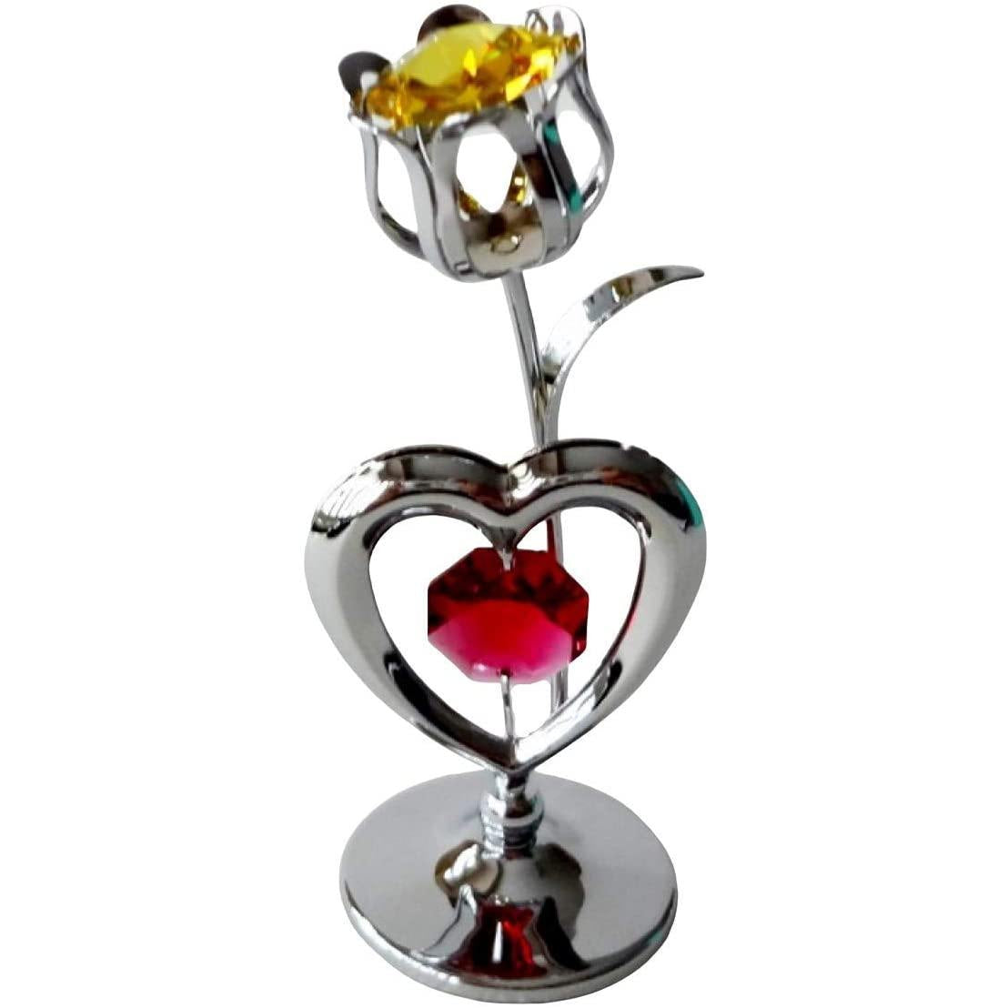 Heart & Tulip (Crystal World) - Gallery Gifts Online 