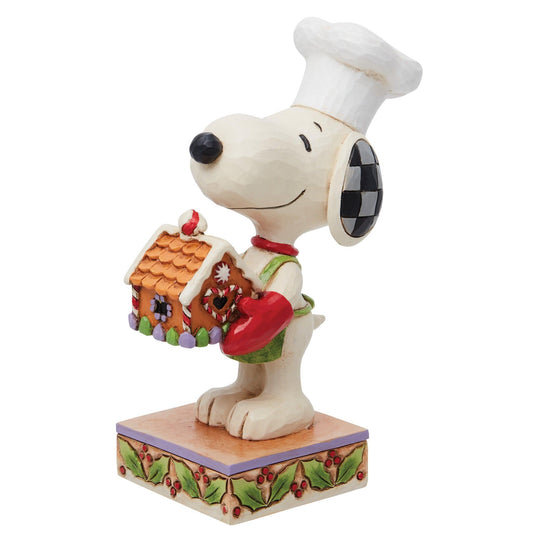 Snoopy Holding Gingerbread House Figurine - Gallery Gifts Online 