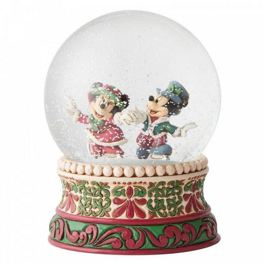 Splendid Skaters (Victorian Mickey and Minnie Mouse Waterball) (Disney Traditions by Jim Shore) - Gallery Gifts Online 