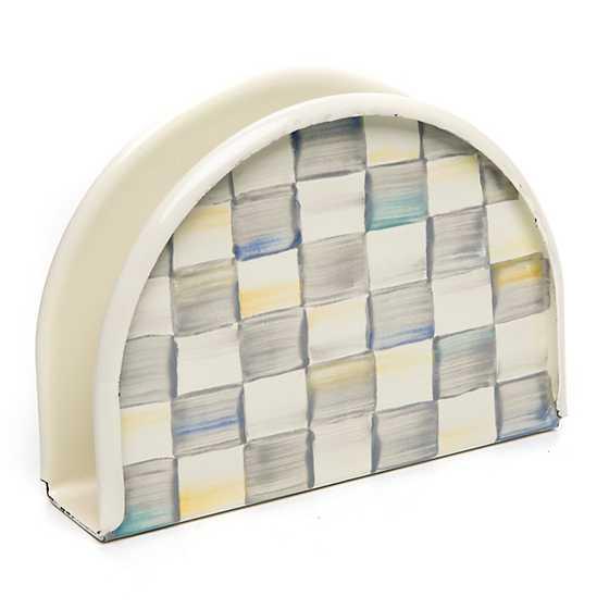 Sterling Check Enamel Napkin Holder (Mackenzie Childs) - Gallery Gifts Online 