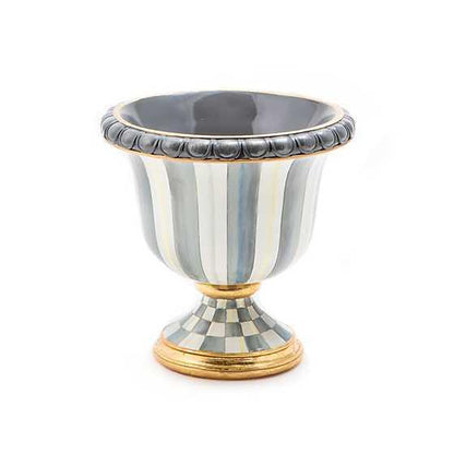 Sterling Stripe Tabletop Urn (Mackenzie Childs) - Gallery Gifts Online 