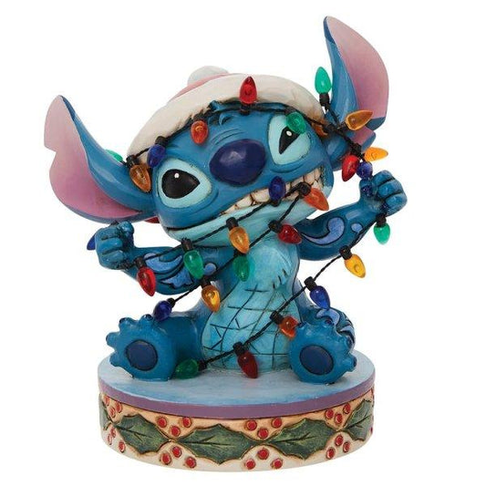 Stitch Wrapped in Lights Figurine (Disney Traditions by Jim Shore) - Gallery Gifts Online 