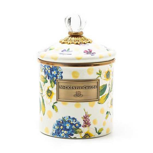 Wildflowers Enamel Small Canister - Yellow (Mackenzie Childs) - Gallery Gifts Online 